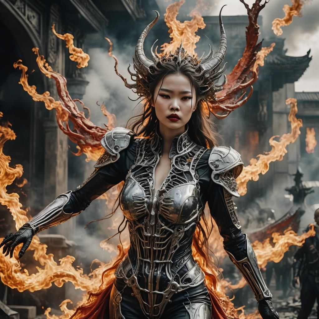 HR Giger Inspired Angel's Descent from Heaven