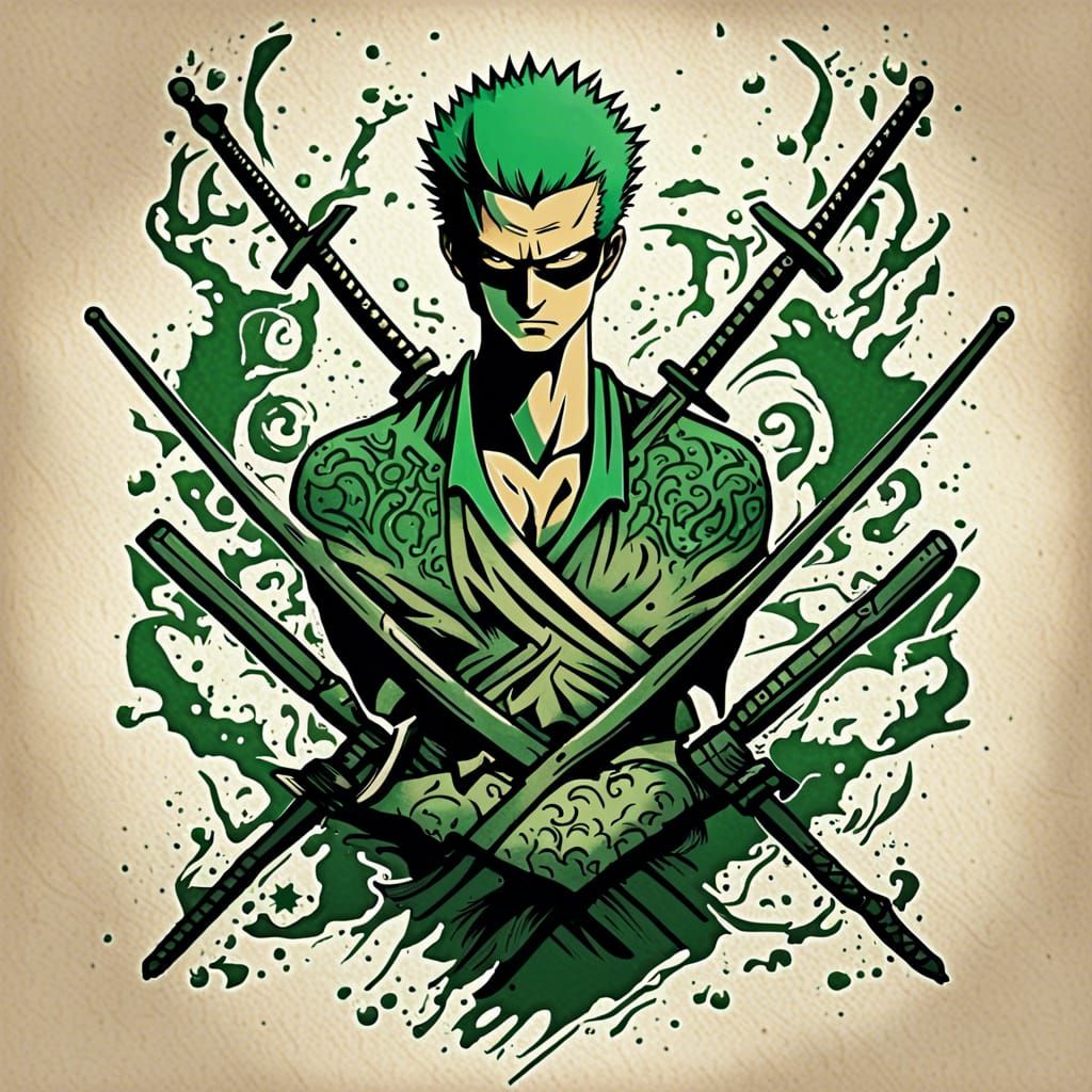 Zoro-Inspired Symbol for T-Shirt Print
