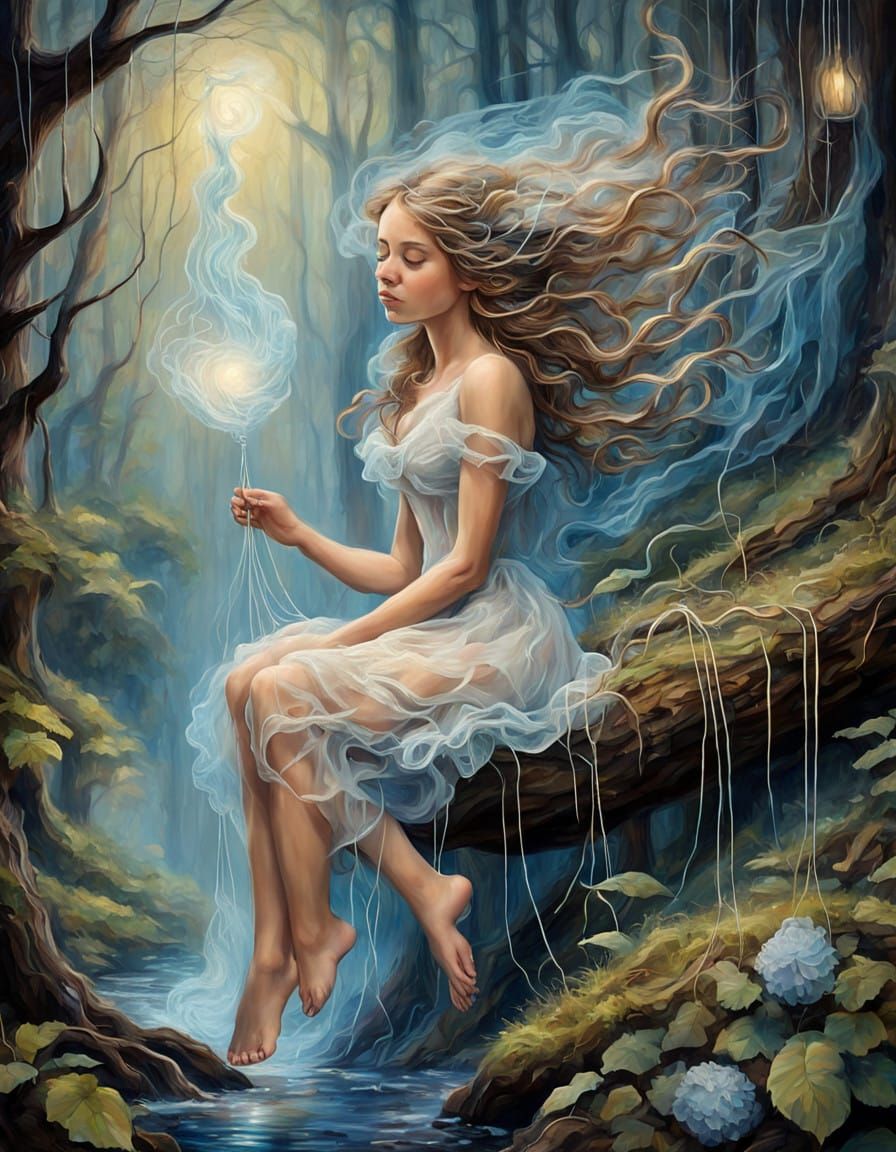 Impasto Dreamscape in Haunted Woods