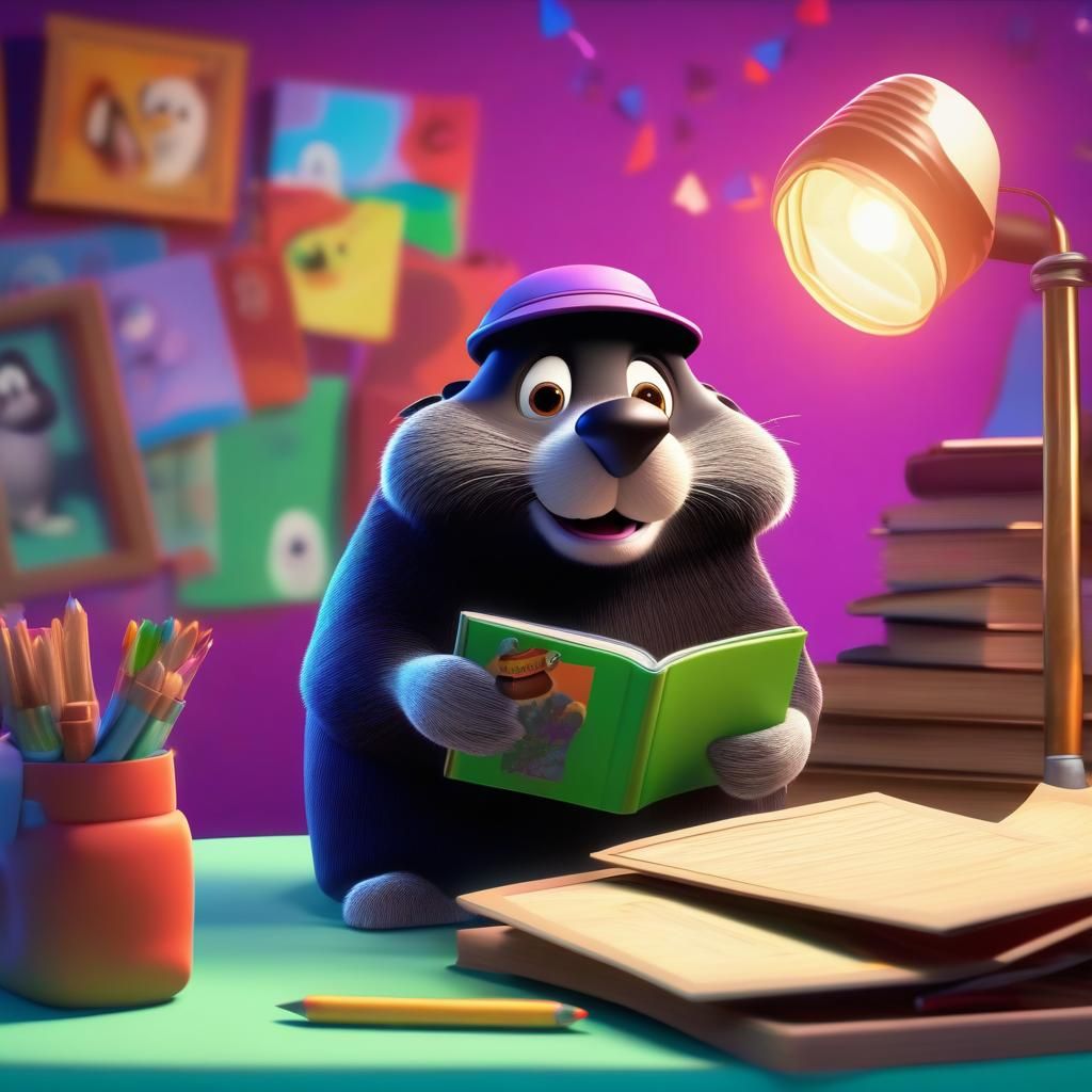 Adult Edgar the Mole Reminiscing, 3D Digital Art