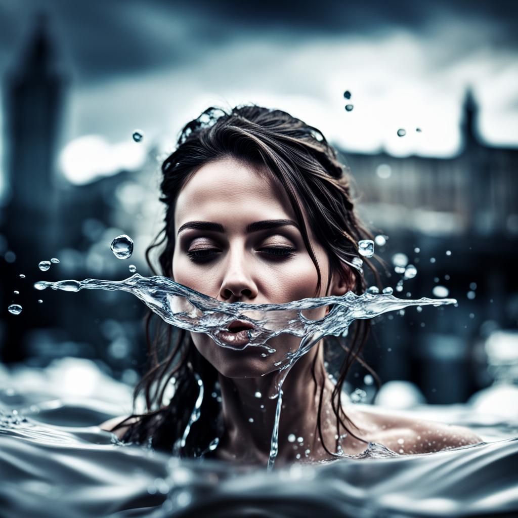 Hyperrealistic Portrait of Woman with Tear