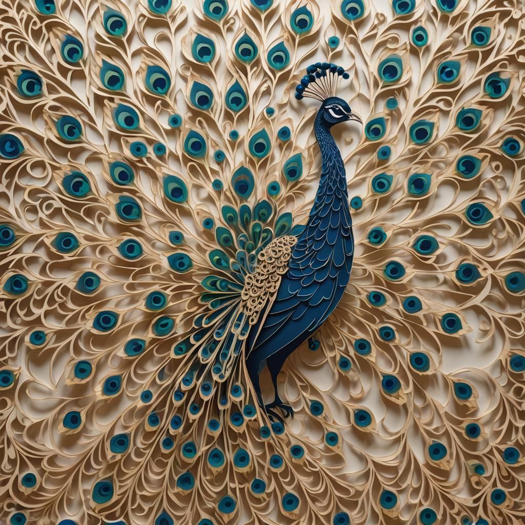 Spectacular Cut-Out Peacock in Vibrant Natural Light