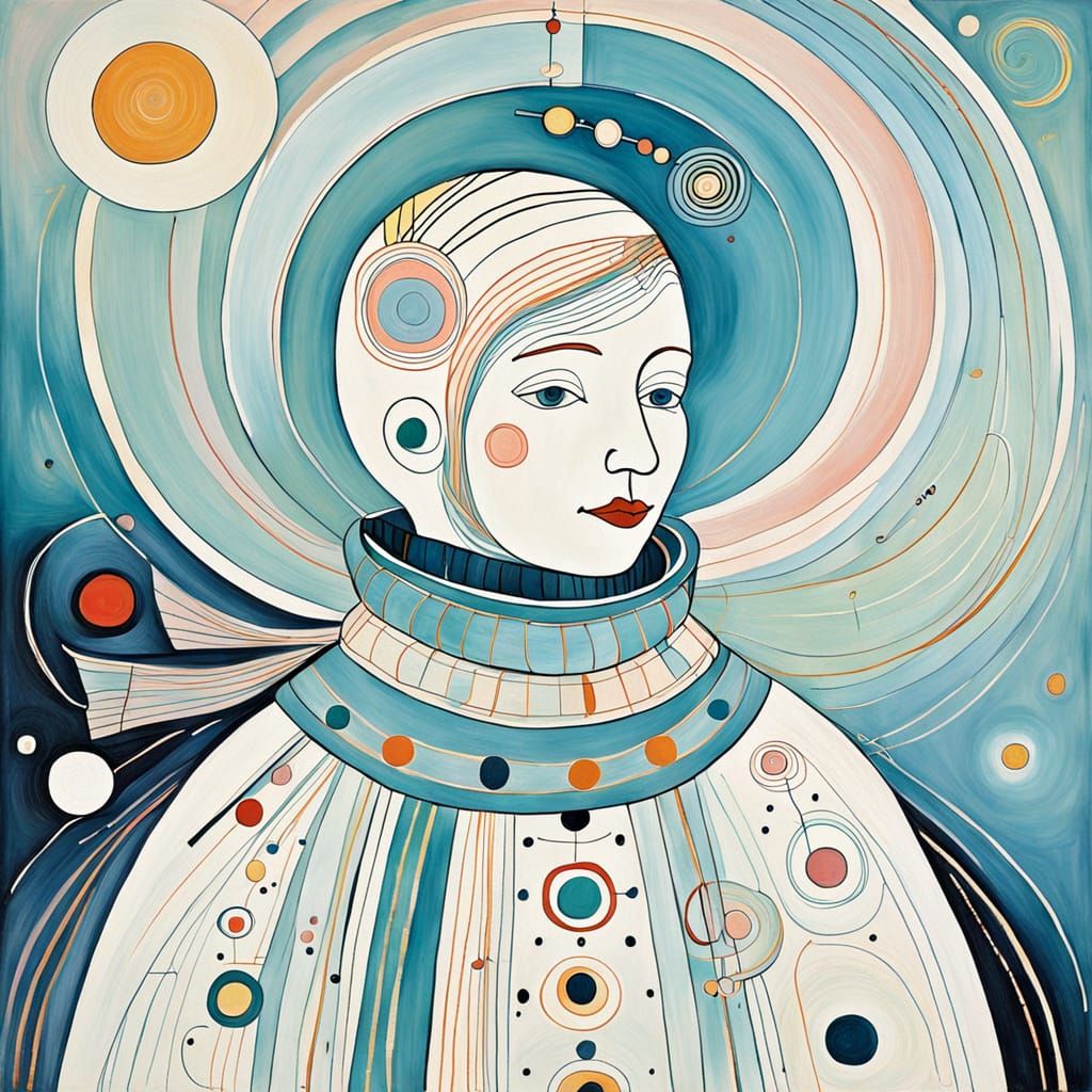 Dreamlike Snowman Portrait in Muted Pastels