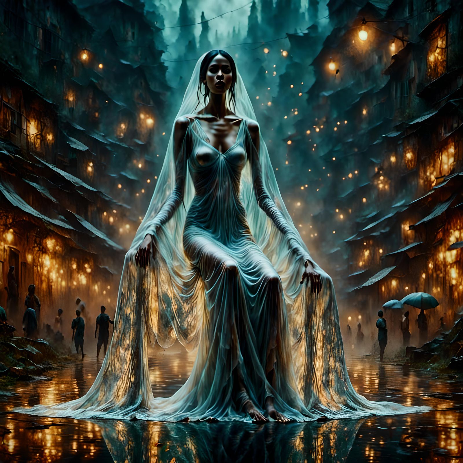 Hyperrealistic Portrait of an Angry Woman in Splash Art Styl...