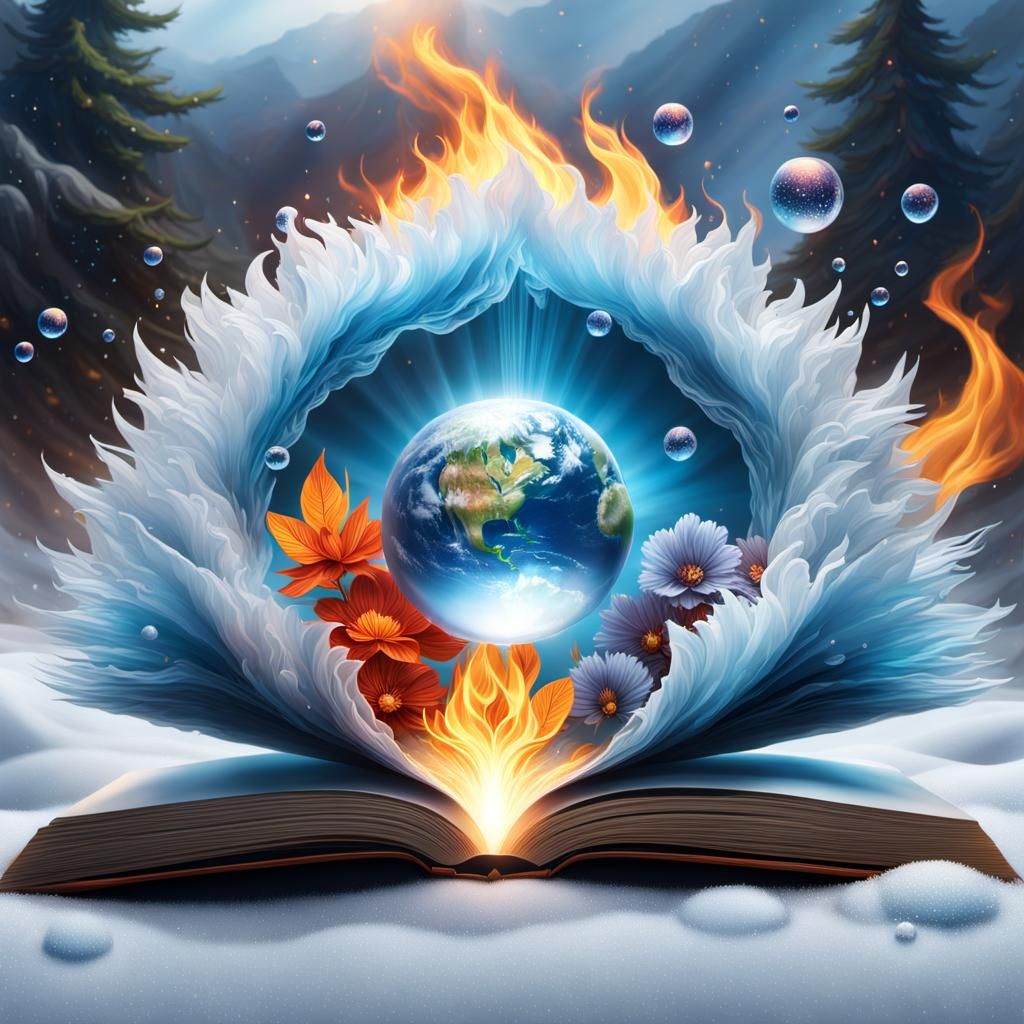 Elemental Orbs Bursting From Pop-Up Book