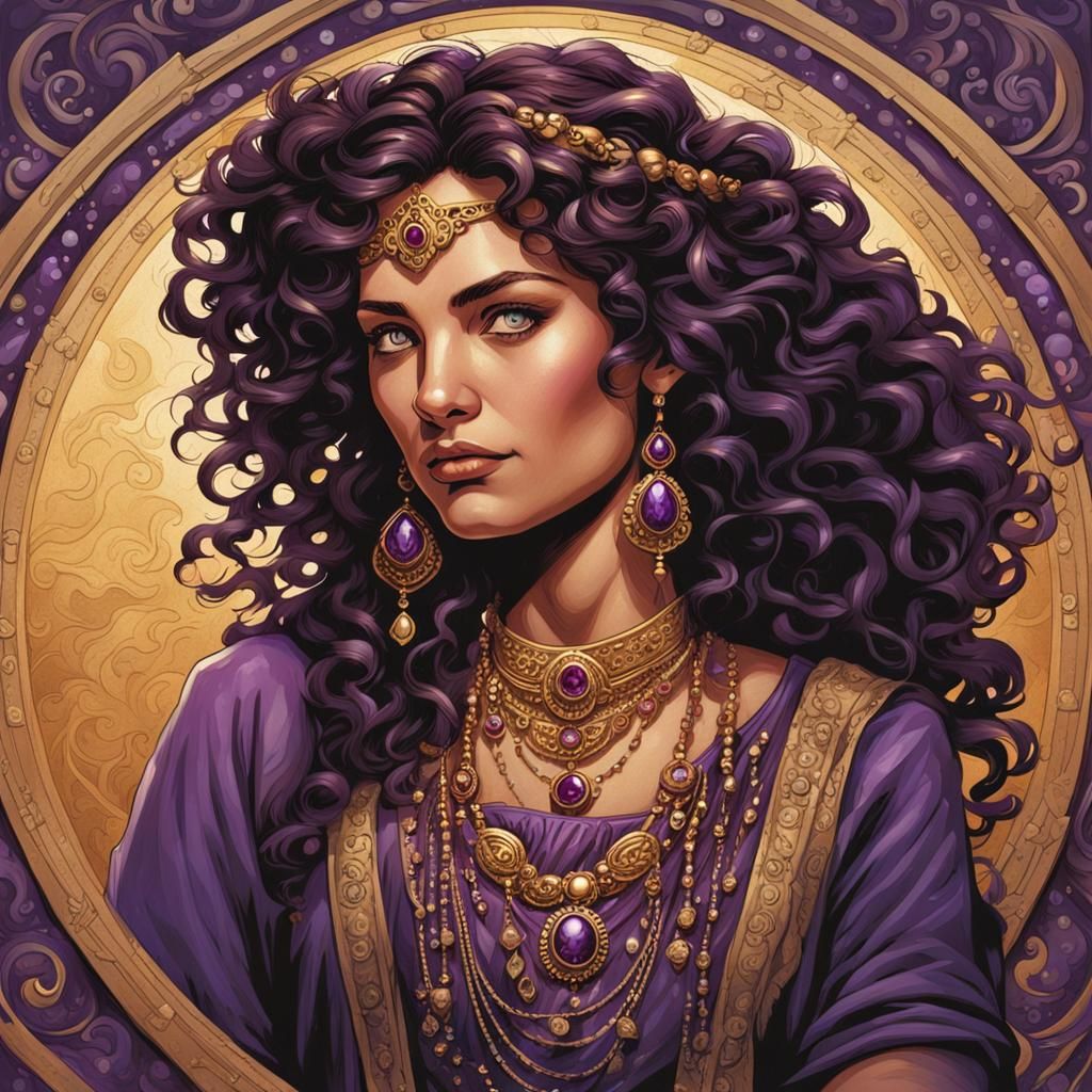 Hyperrealistic Gypsy Woman in Comic Book Art Style