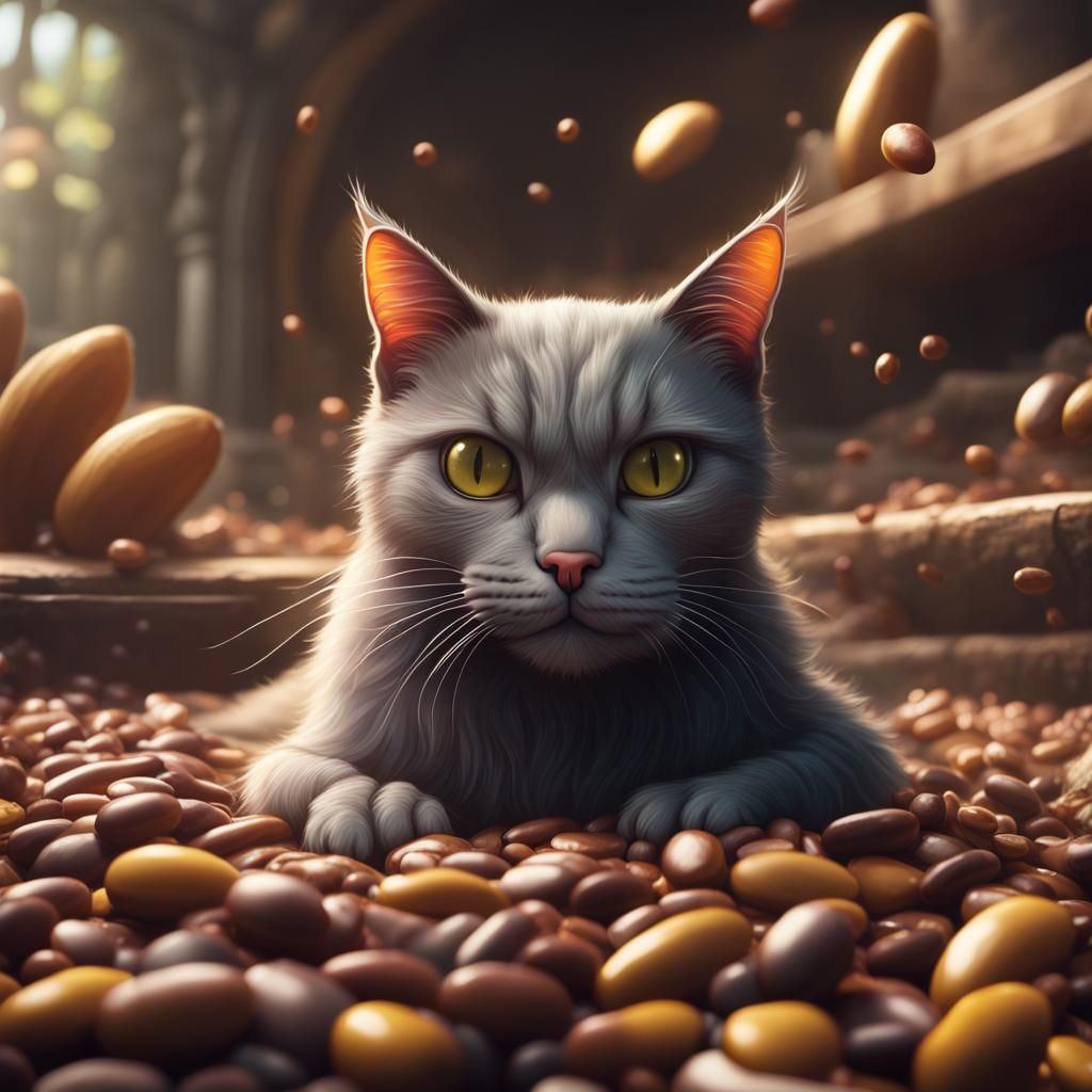 A Cat That Is a Bean: Fantasy Concept Art