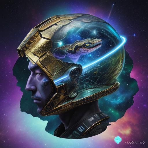 Cosmic Tiger Snake in Outer Space