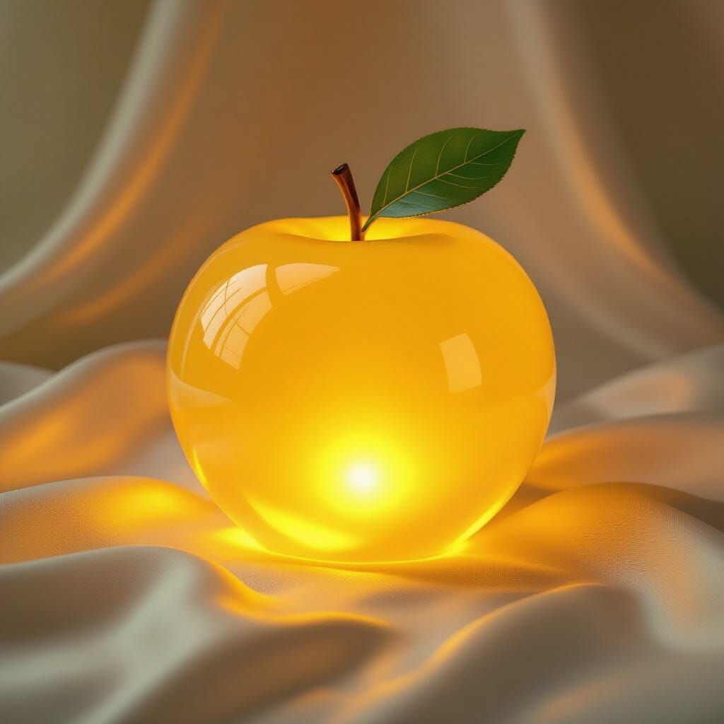 Dazzling Crystal Fruit Sculpture in Radiant Yellow Hues