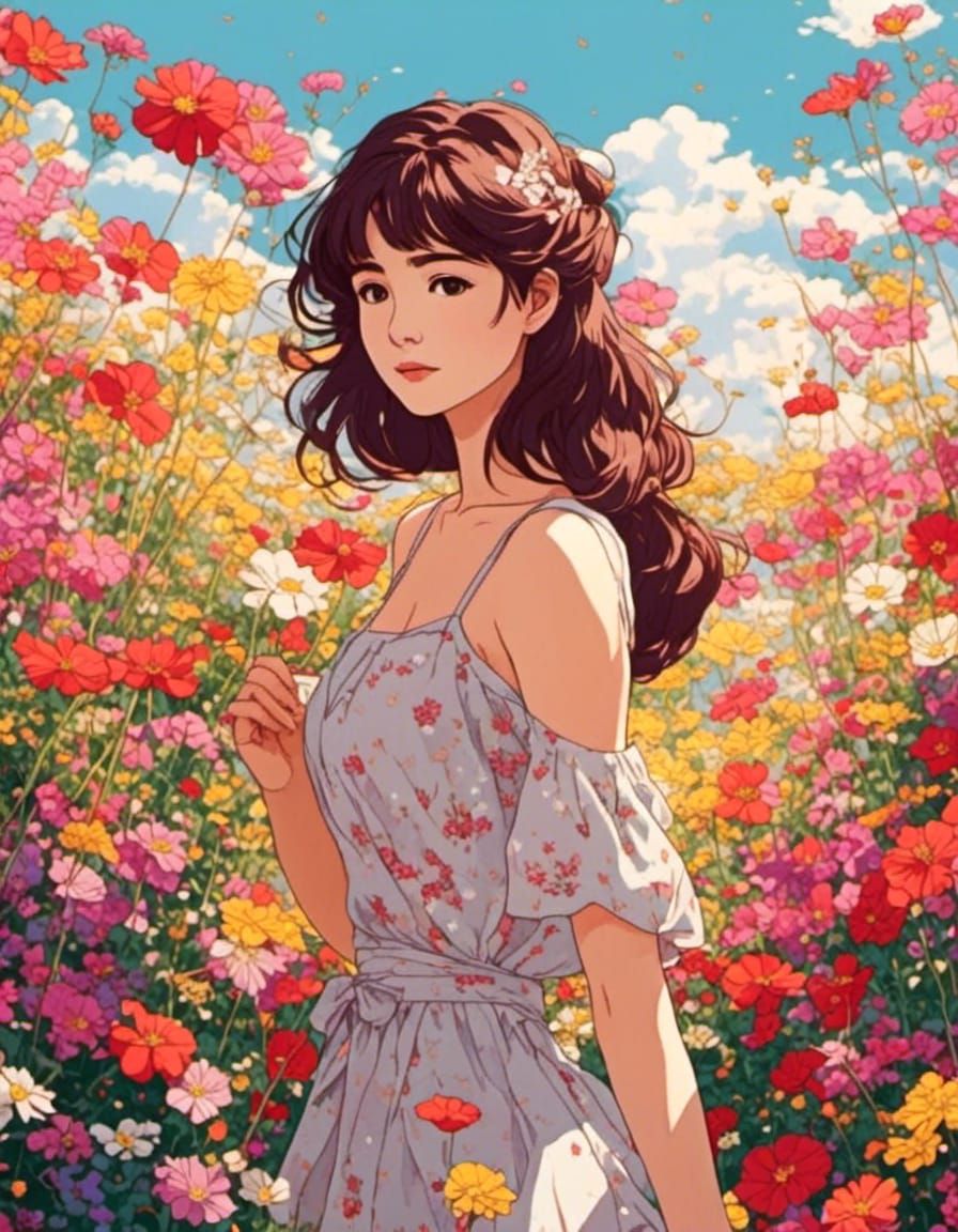 Painting The Cosmos Field With Her Dreams.