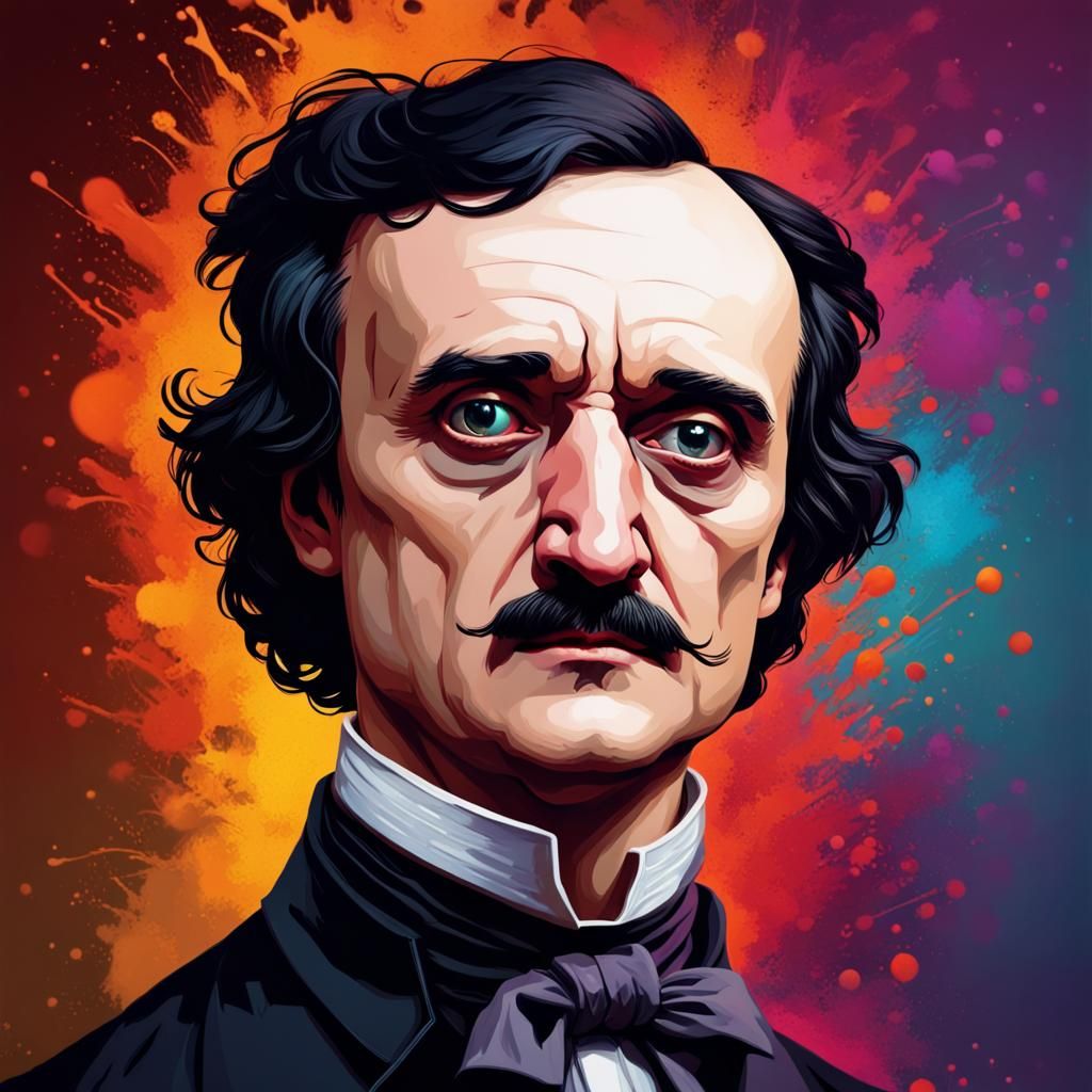 Hyperrealistic Portrait of Edgar Allan Poe