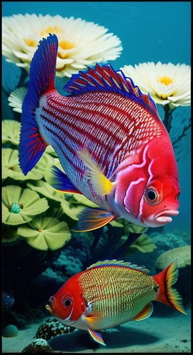 Striking Flowerhorn Fish Portrait