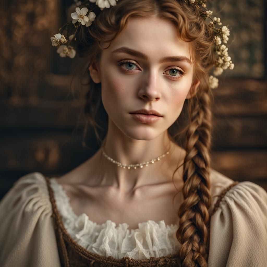 Renaissance Cottagecore Girl: Photographic Masterpiece