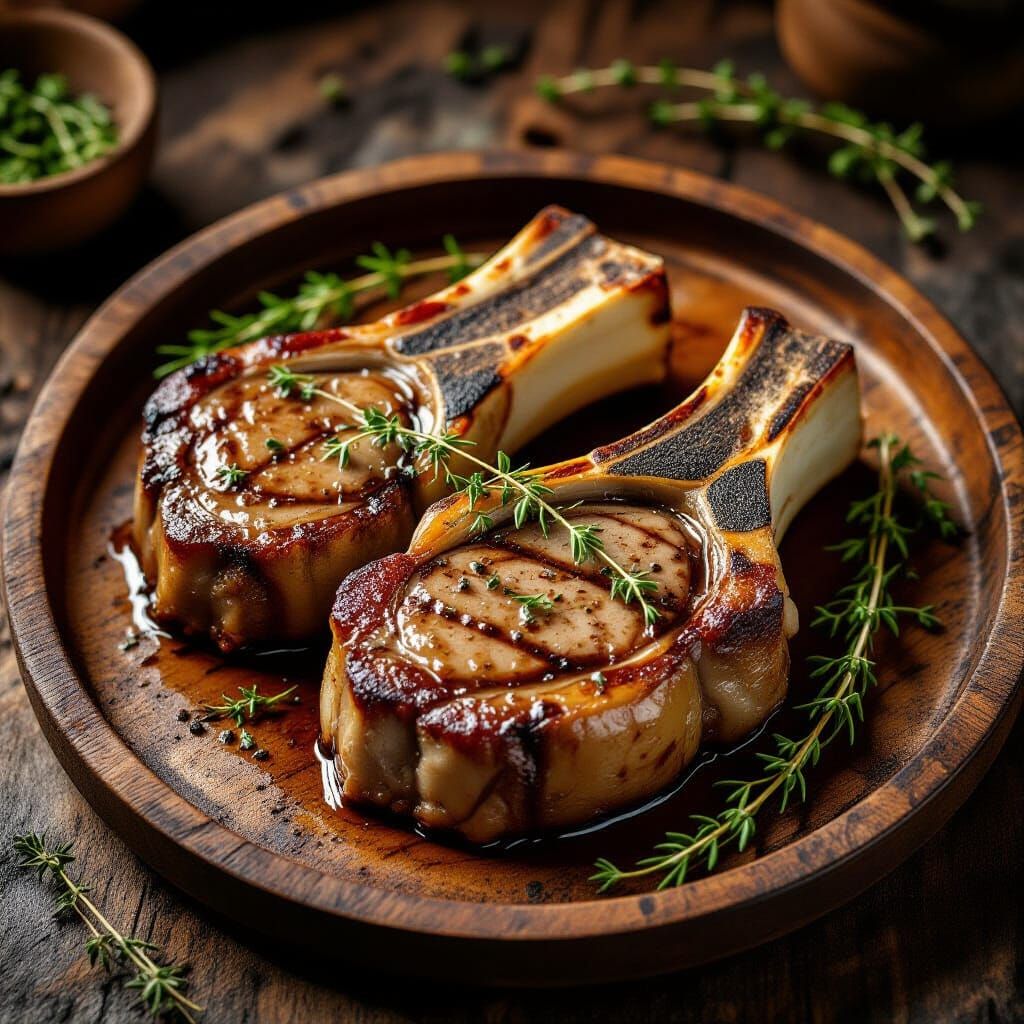 Bone Marrow Steaks in Vibrant Digital Art Style