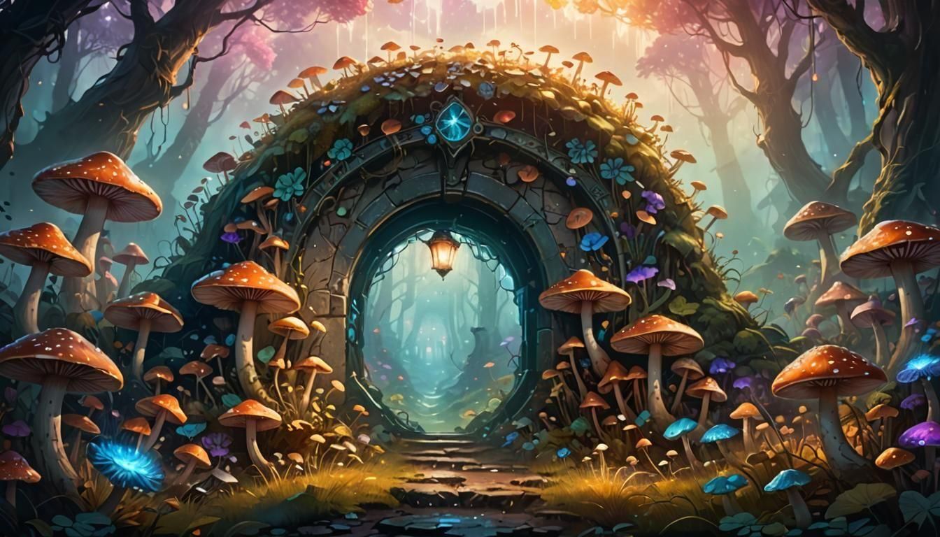 Shimmering Portal to a Mushroom Wonderland