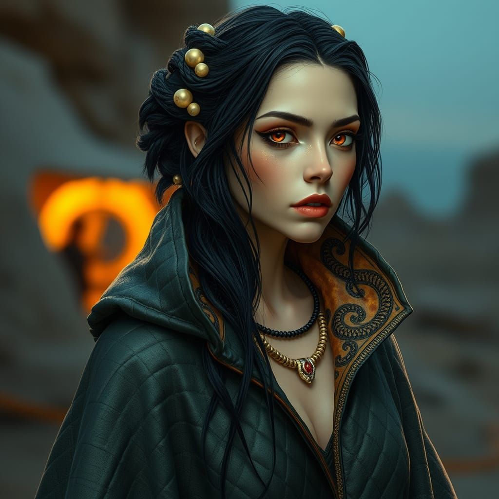 Demi-Humaine in Amber-Haired Majesty