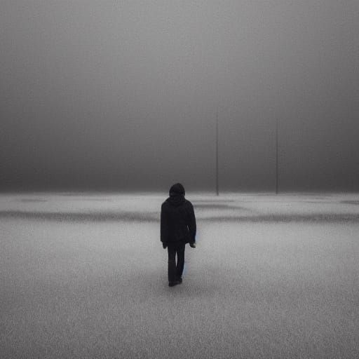 Grey Dusk Elegance in Desolate, Moody Landscapes