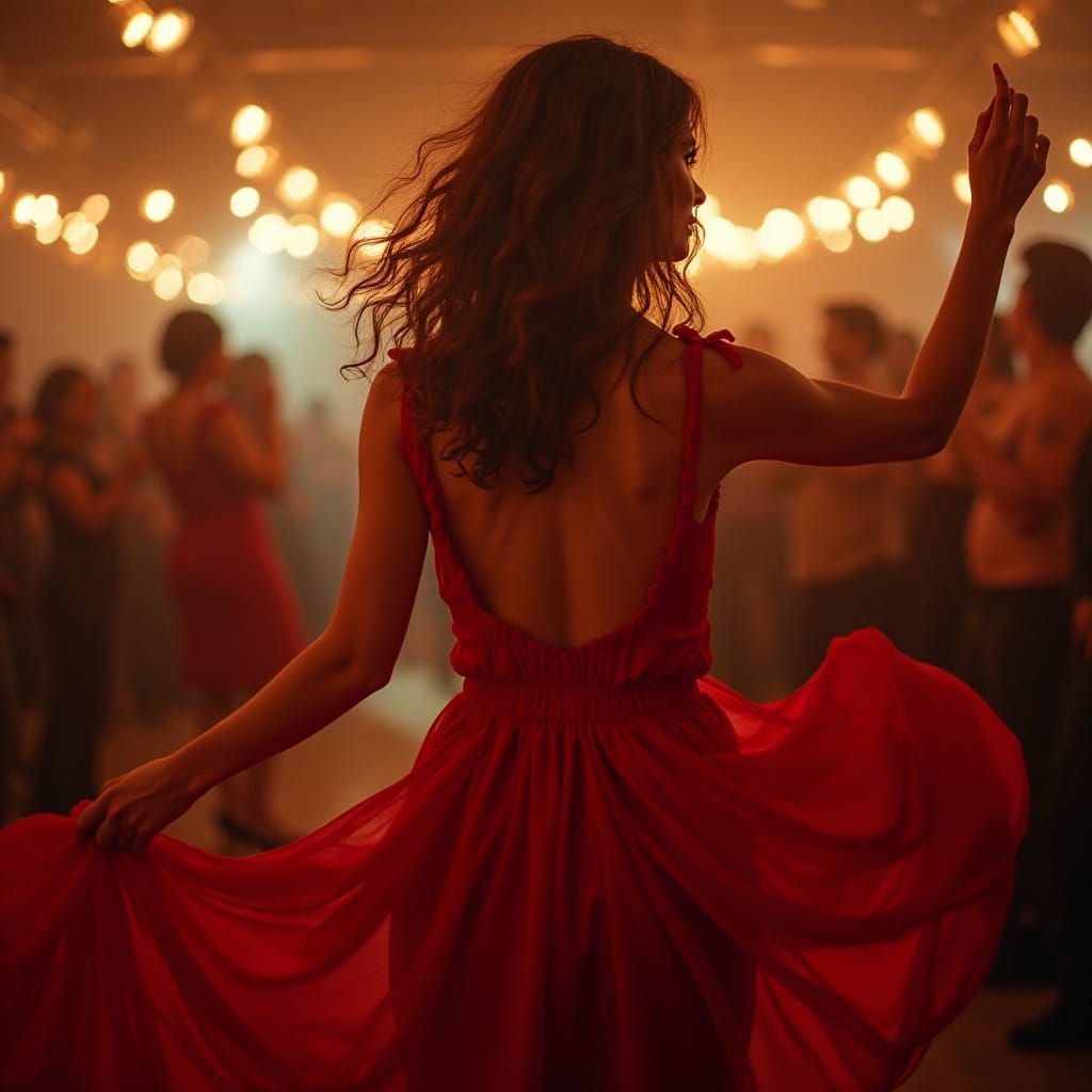 A Woman in Red Invites You to Dance