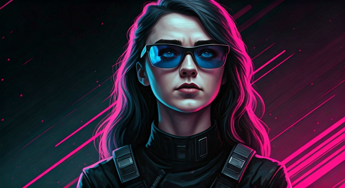 Maisie Williams as Ashildr in Futuristic Graphic Novel Style