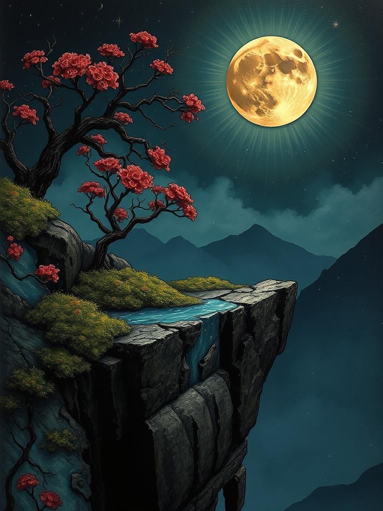 Surreal Landscape with Cloisonné Enamel Details