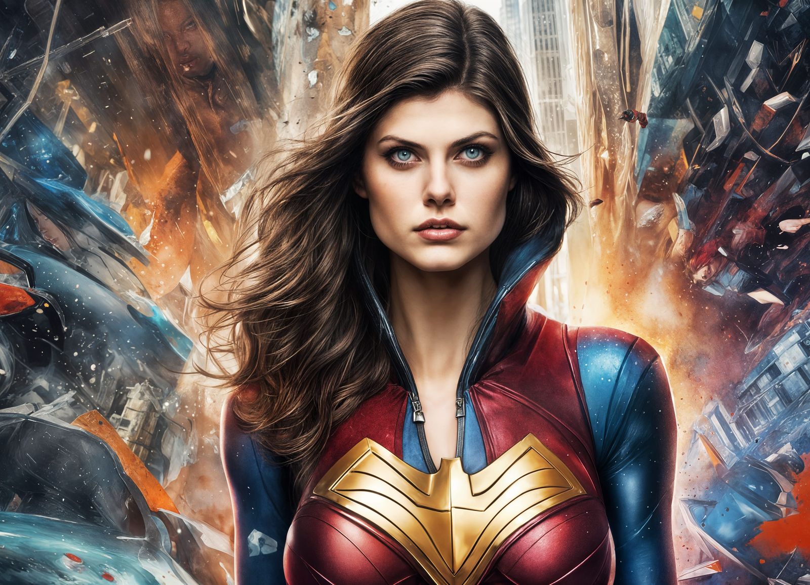 Superheroine in Graffiti Art Style