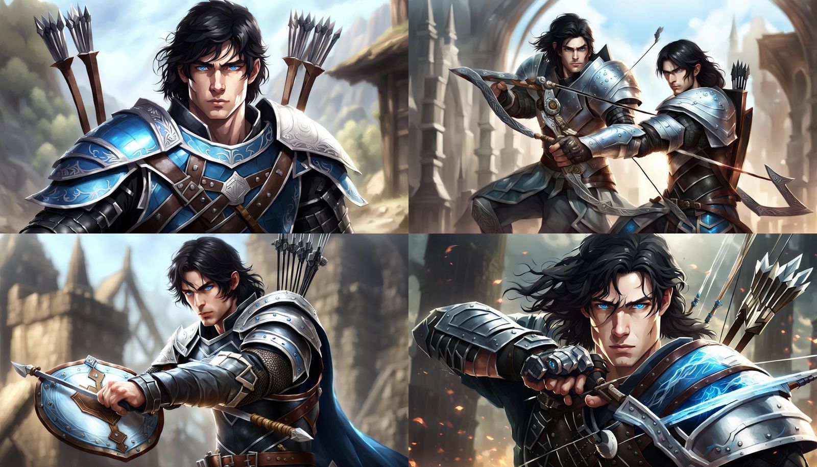 Young Fighter with Hand Crossbow in Cel-Shaded Style