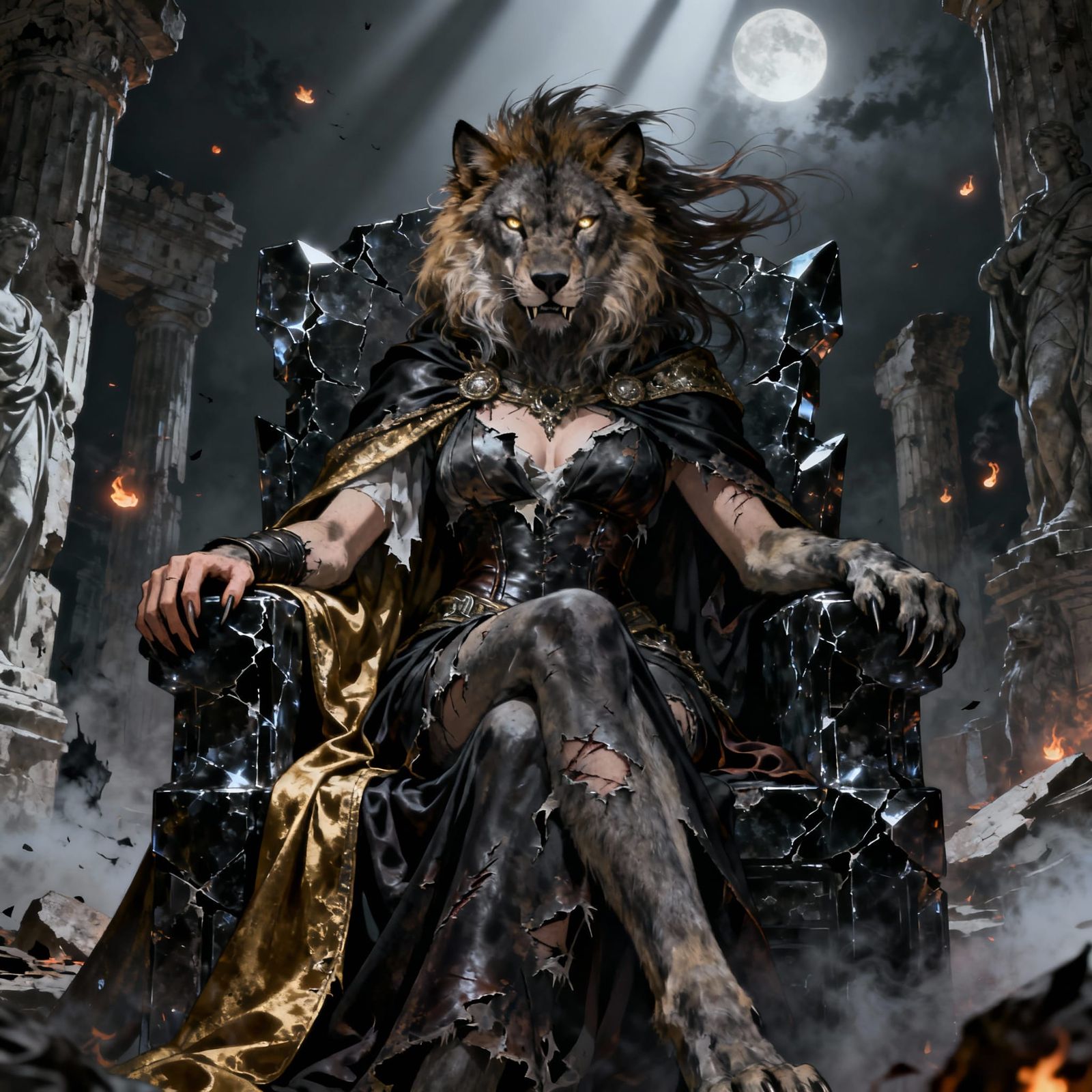 Mythic Hybrid Queen on Obsidian Throne