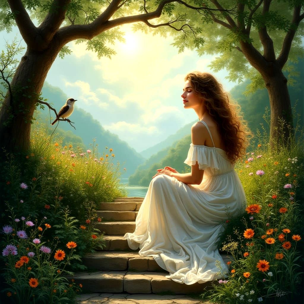 Ethereal Beauty on Serene Escalators to Heaven