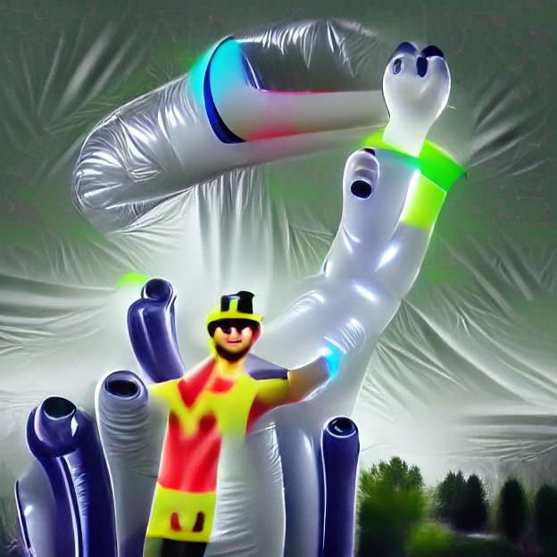 Wacky Inflatable Arm Tube Man at a Rave
