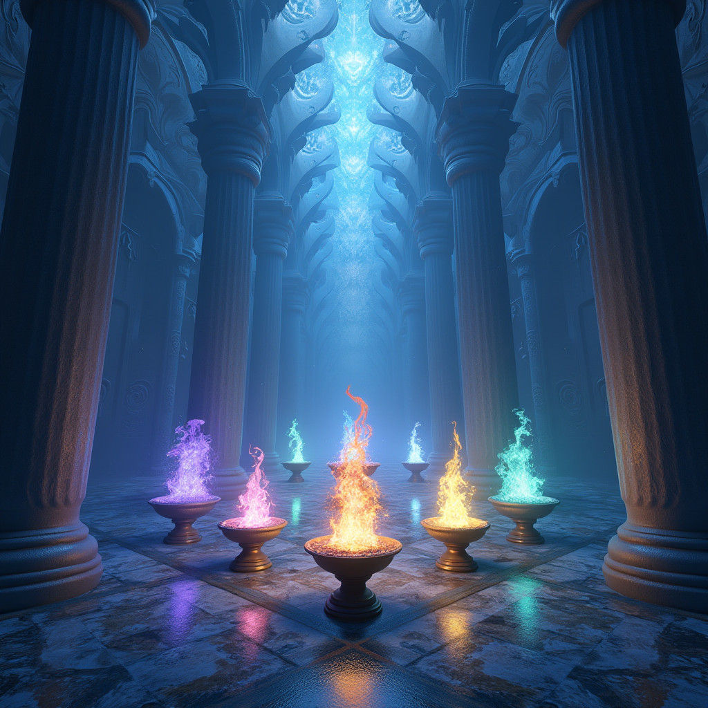 Celestial Chamber with Seven Sacred Flames of God