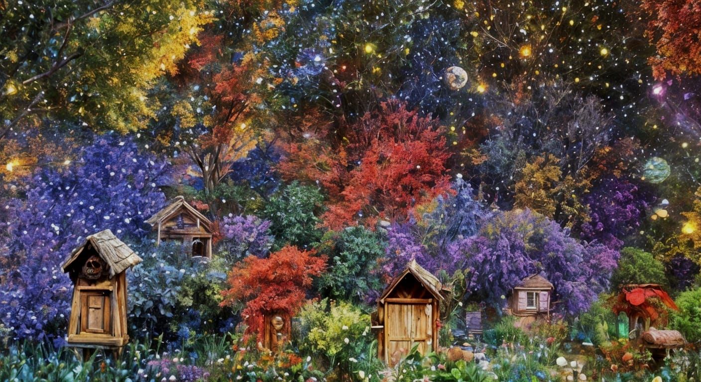 Whimsical Faerie Village: Fantasy Concept Art