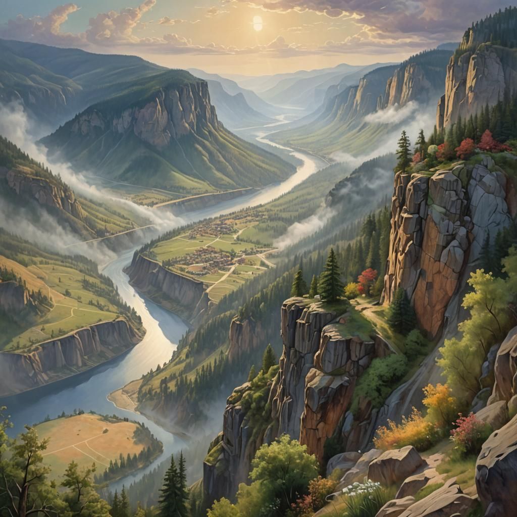 McIntyre Bluff BC Landscape in Ethereal Style