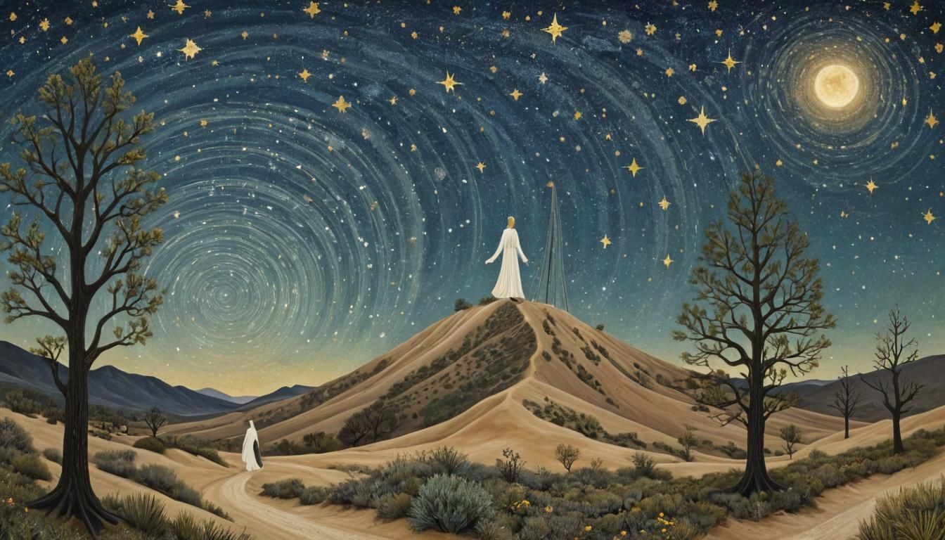 Desert to Forest: Mystical Creatures in Starry Galaxy