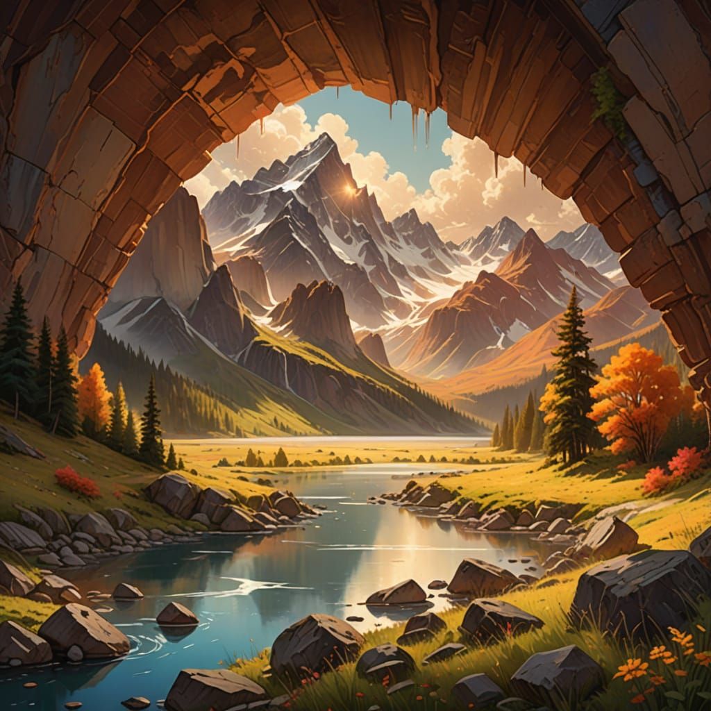 American Masterpiece in Soft Focus: Majestic Mountains and V...