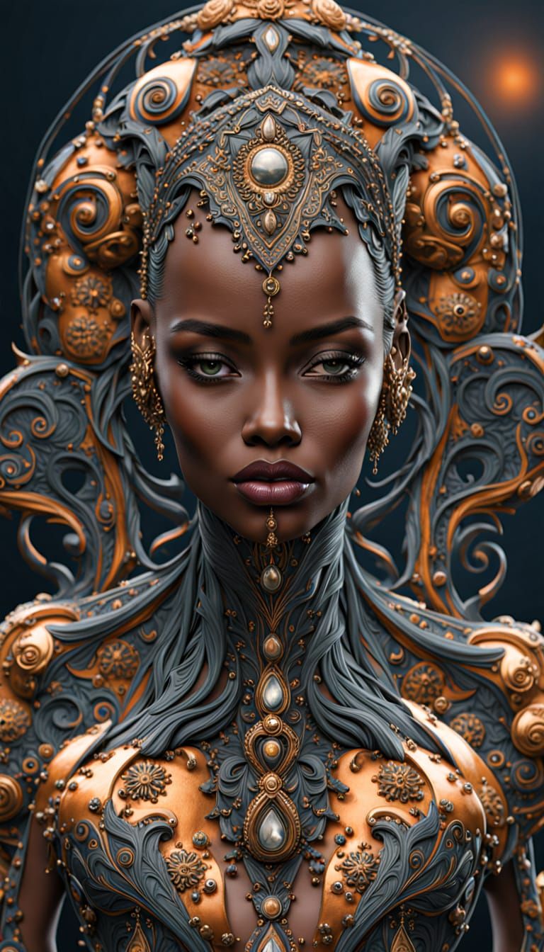 AI's Mood Today: Hyperrealistic Digital Art with Fractals