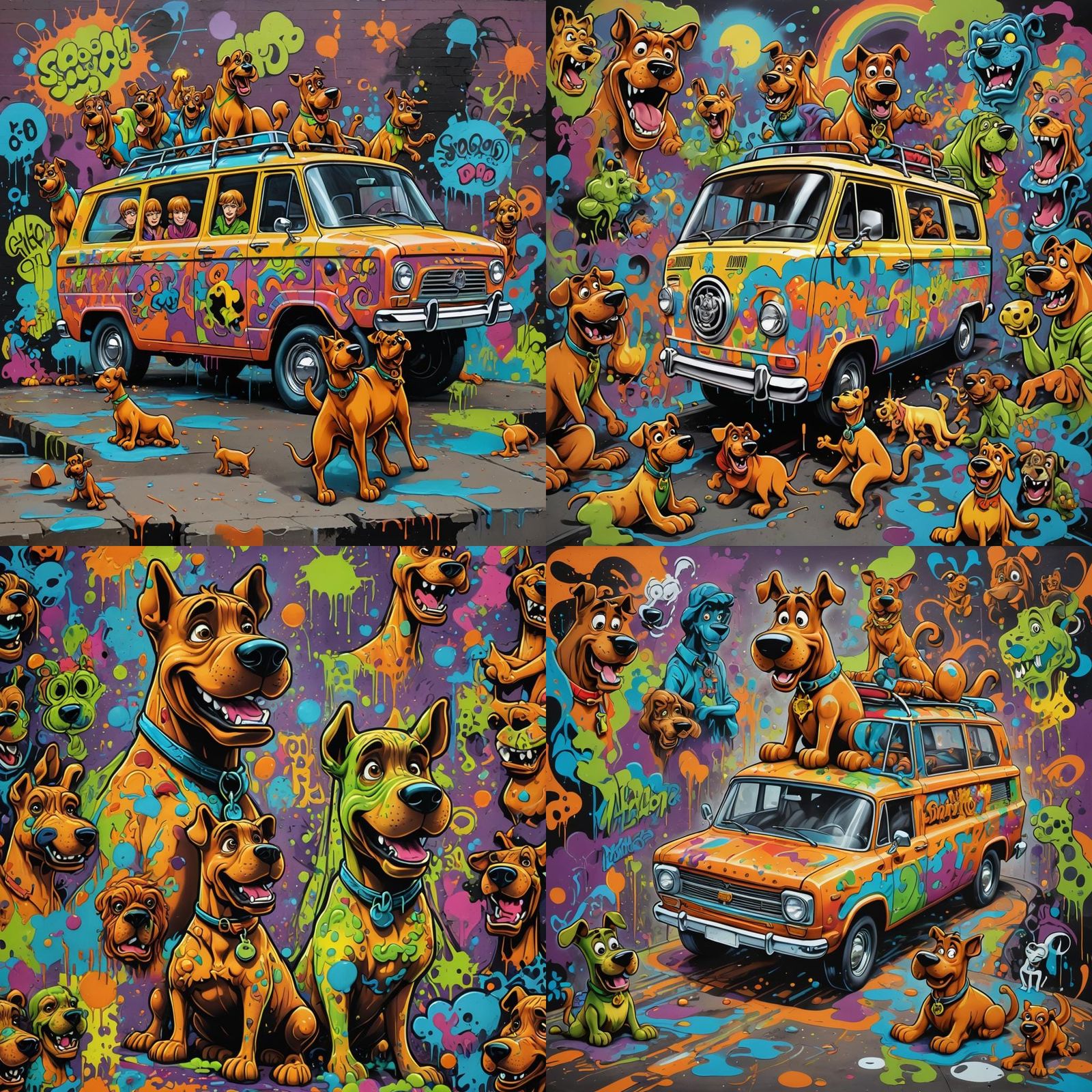Groovy 60s Scooby Doo Graffiti Art