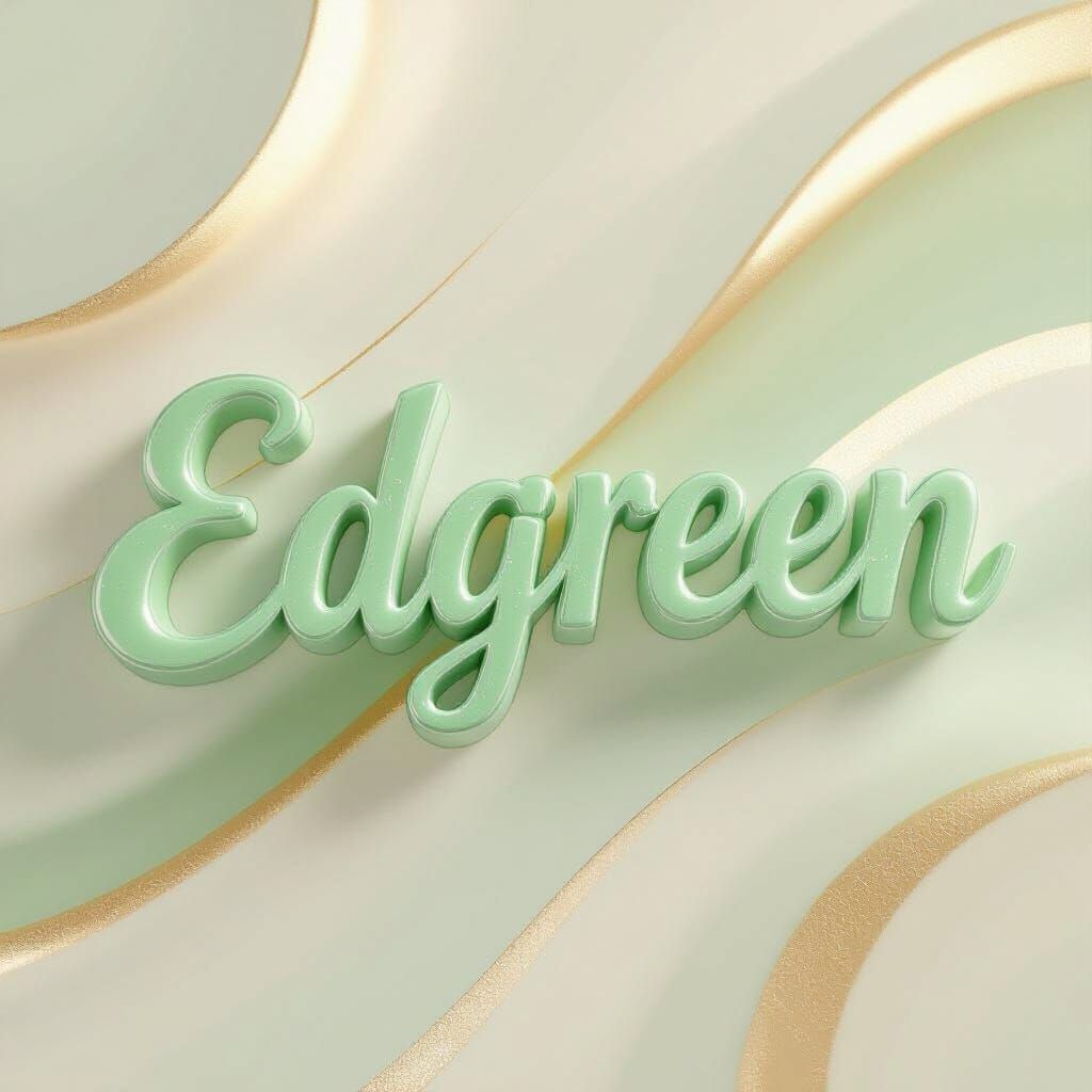 Elegant 3D Logo in Pastel Green Resin