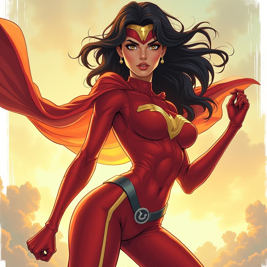 Dynamic Anime Superhero Illustration in Comic Book Style