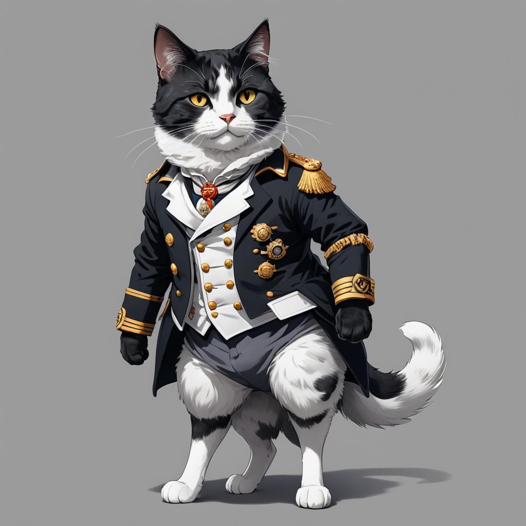 Cat in Duke Outfit, Ghibli Style Anime