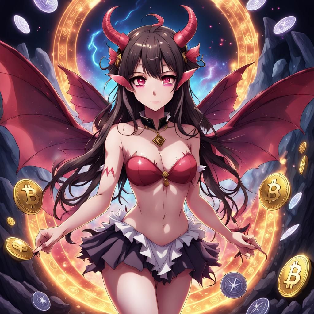 Anime Style Half-Fairy Half-Demon Woman
