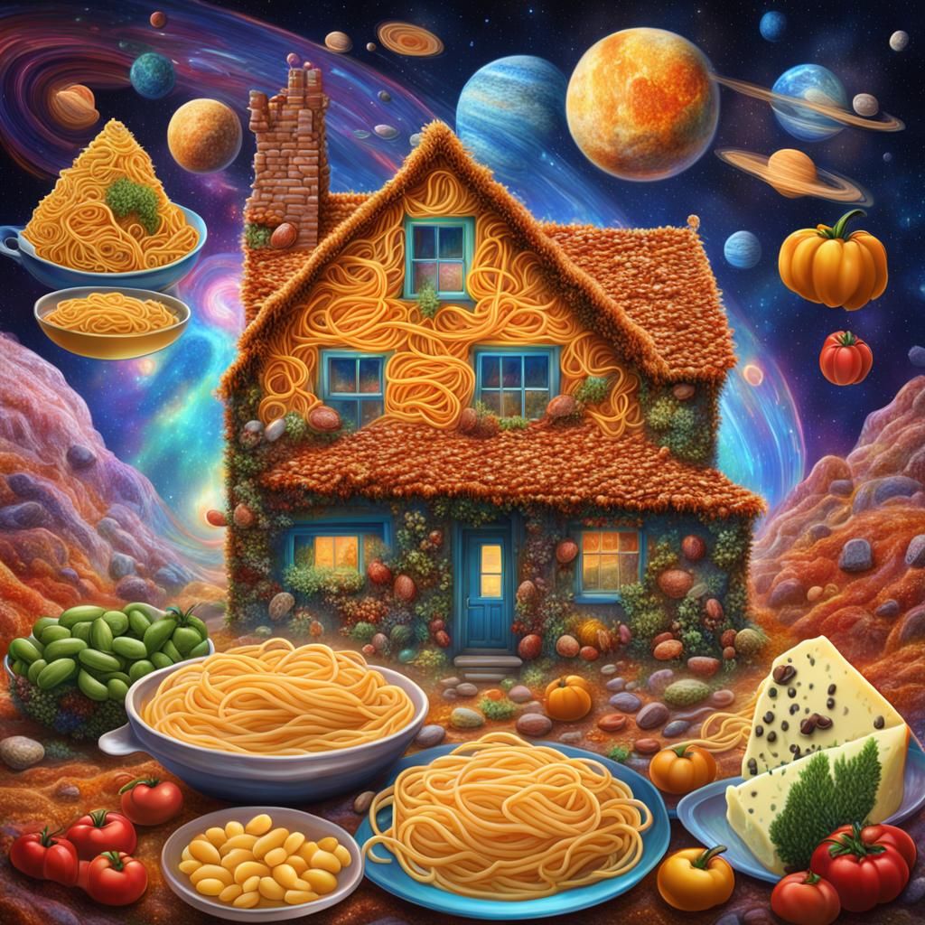 Surreal Food World: Cheese Houses and Bean People