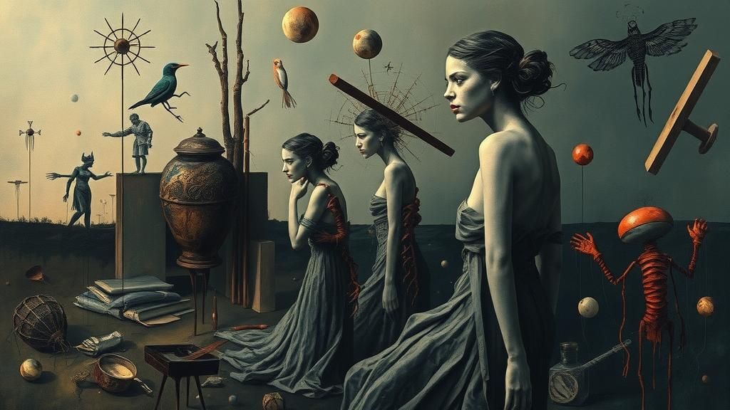 Dreamlike Women in Gothic Surrealism Style