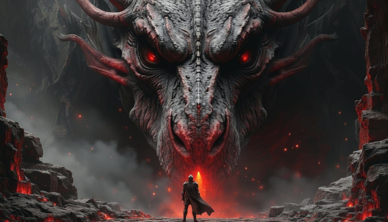 Dragon Confrontation: Tiefling Faces Fiery Menace