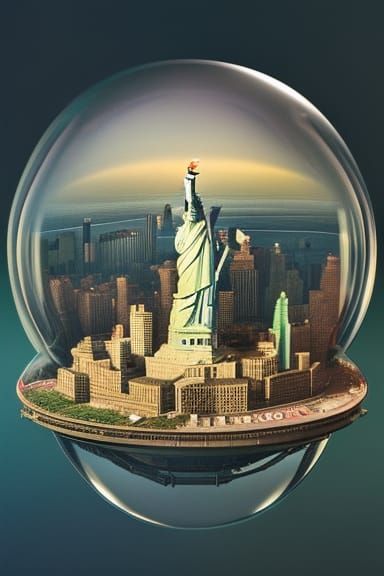 Statue of Liberty Diorama in Glass Ball