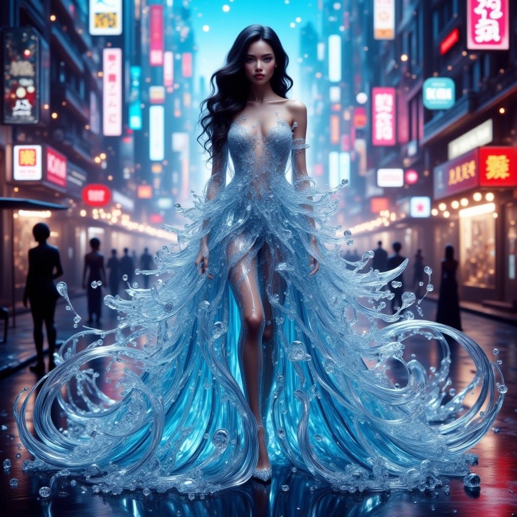 <lora:Crystal Glass Flux:1.0> <lora:Magical Water Flux:1.0> ...