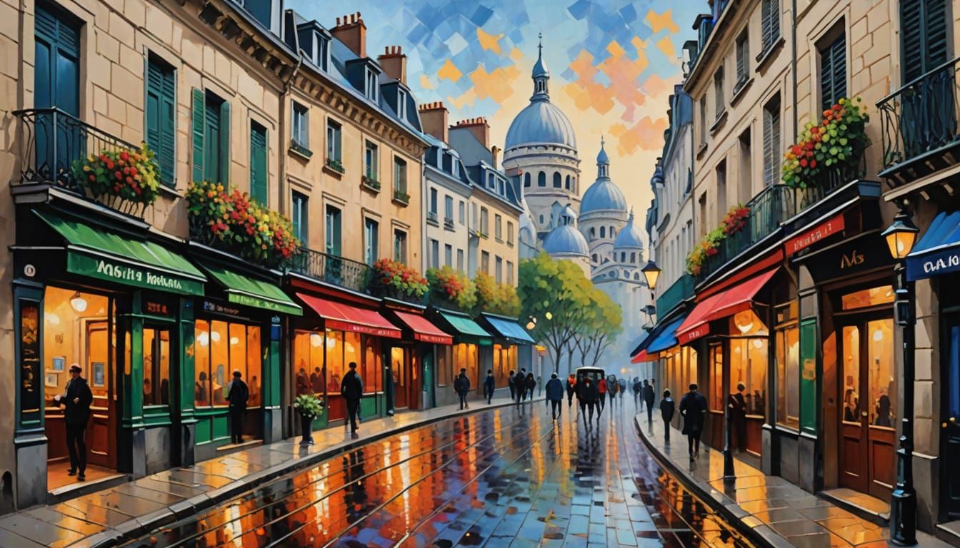 Montmartre, Paris in Expressive Impasto Acrylic