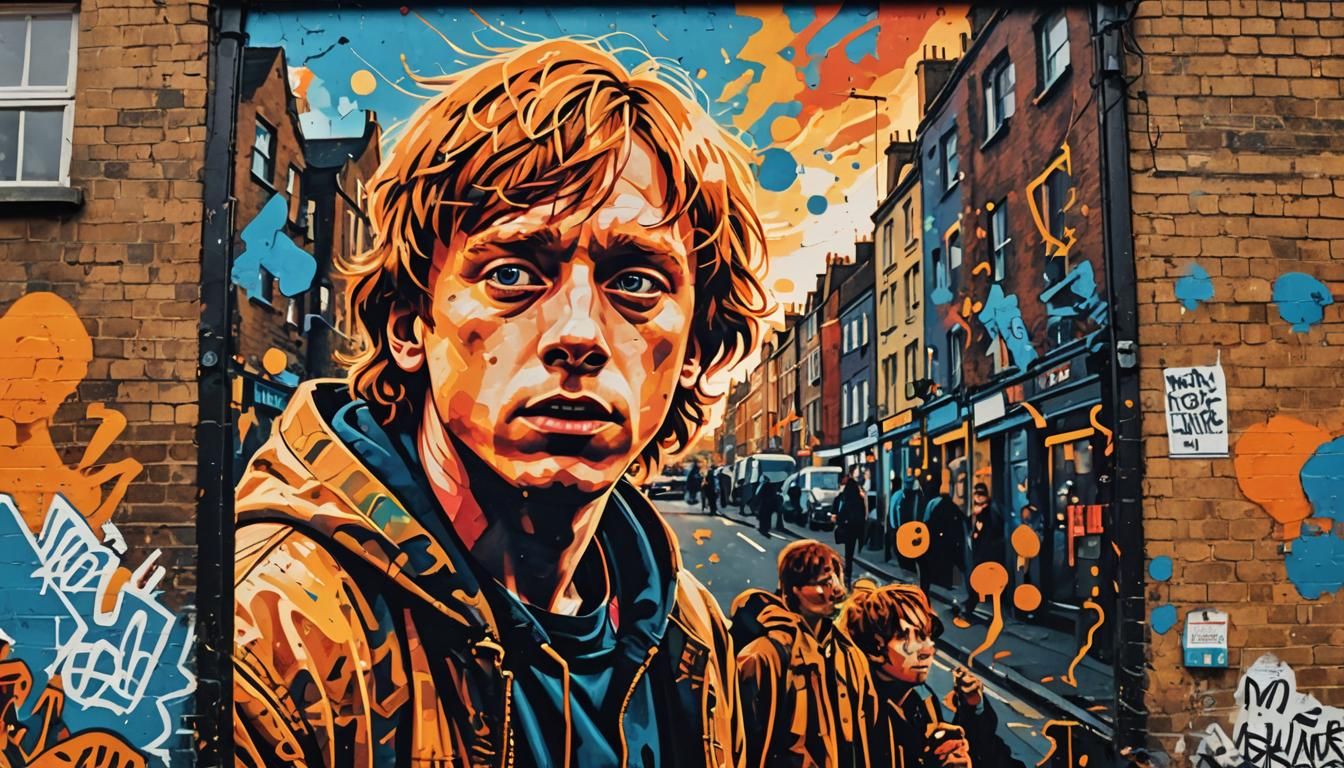 Ron Weasley Rapping in London: Surreal Street Art