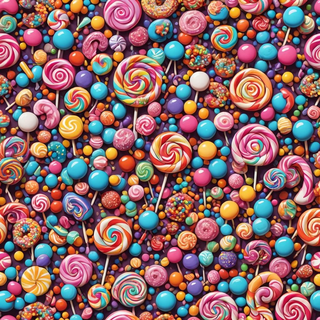 Whimsical Candyland in Hyperrealistic Digital Art