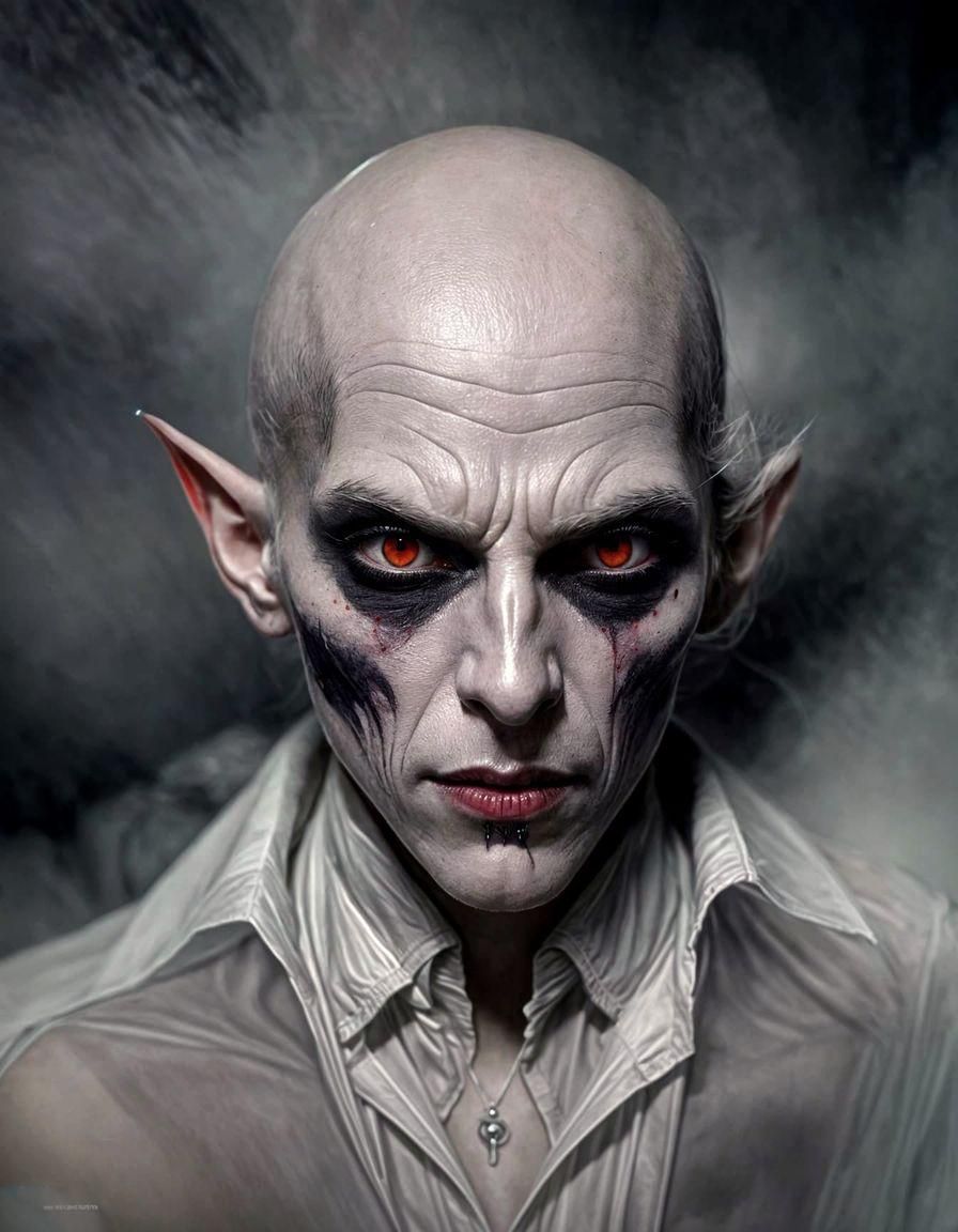 Sinister Vampire Portrait in Decadent Setting