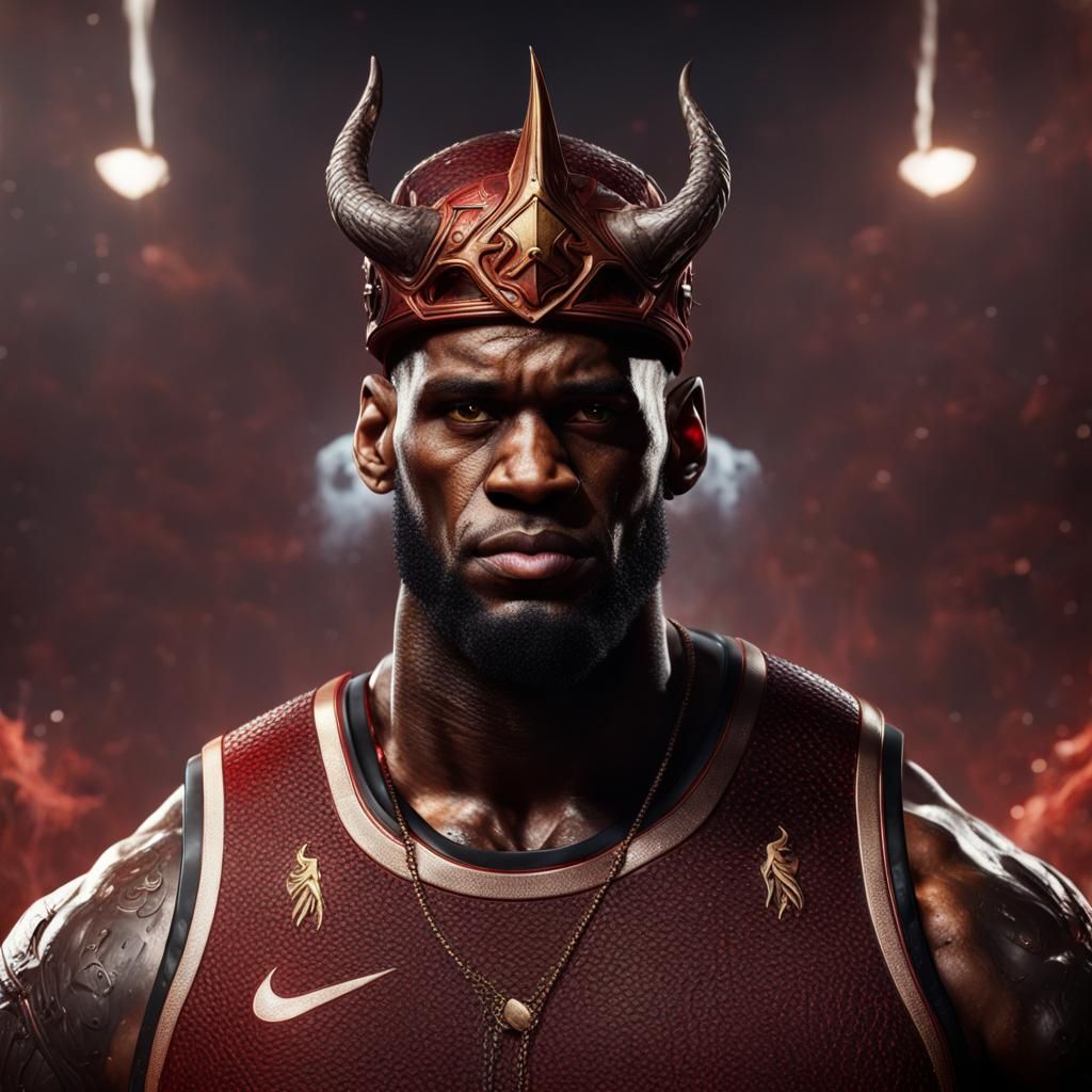 Evil Demon Lebron James: Dark Fantasy Concept Art